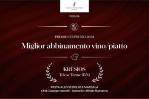 Premi 1000 Ristoranti3 Krèsios si aggiudica il premio speciale per il "Miglior abbinamento vino/piatto" 2024